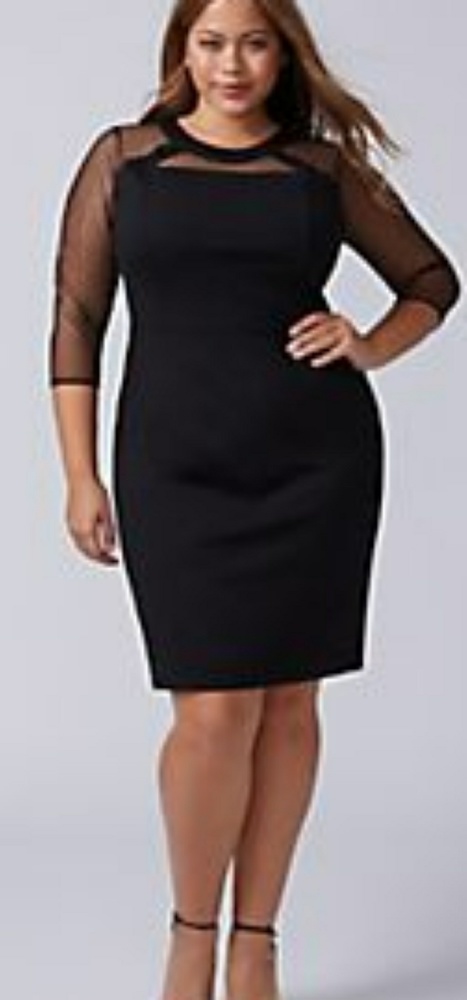 Lane Bryant Black dress with sheer sleeve